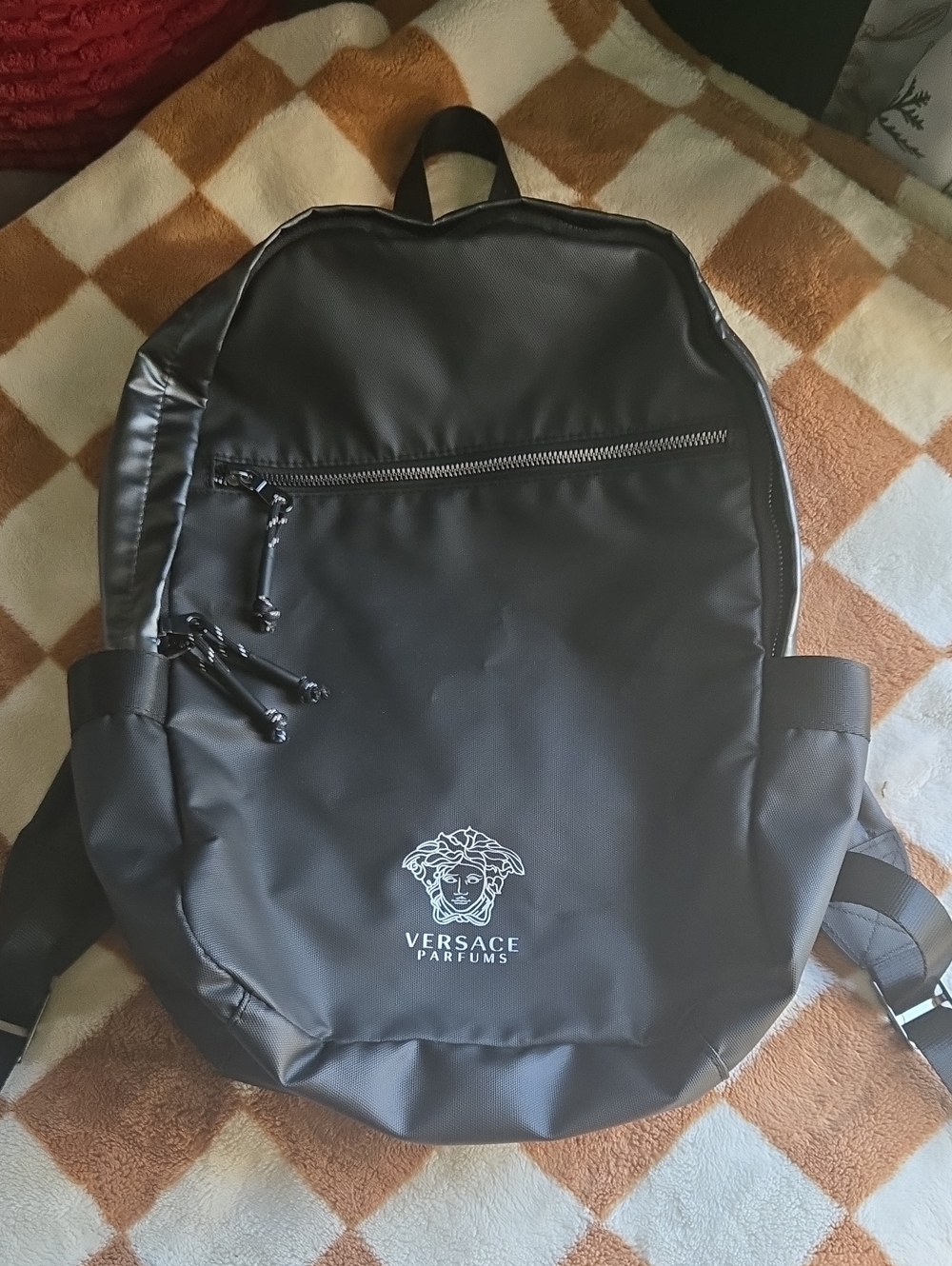 Versace Parfums Black Women's Backpack with Medusa Logo